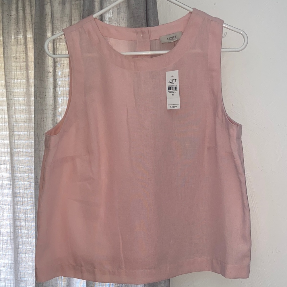 LOFT Blush Pink Sleeveless LinenTank Top